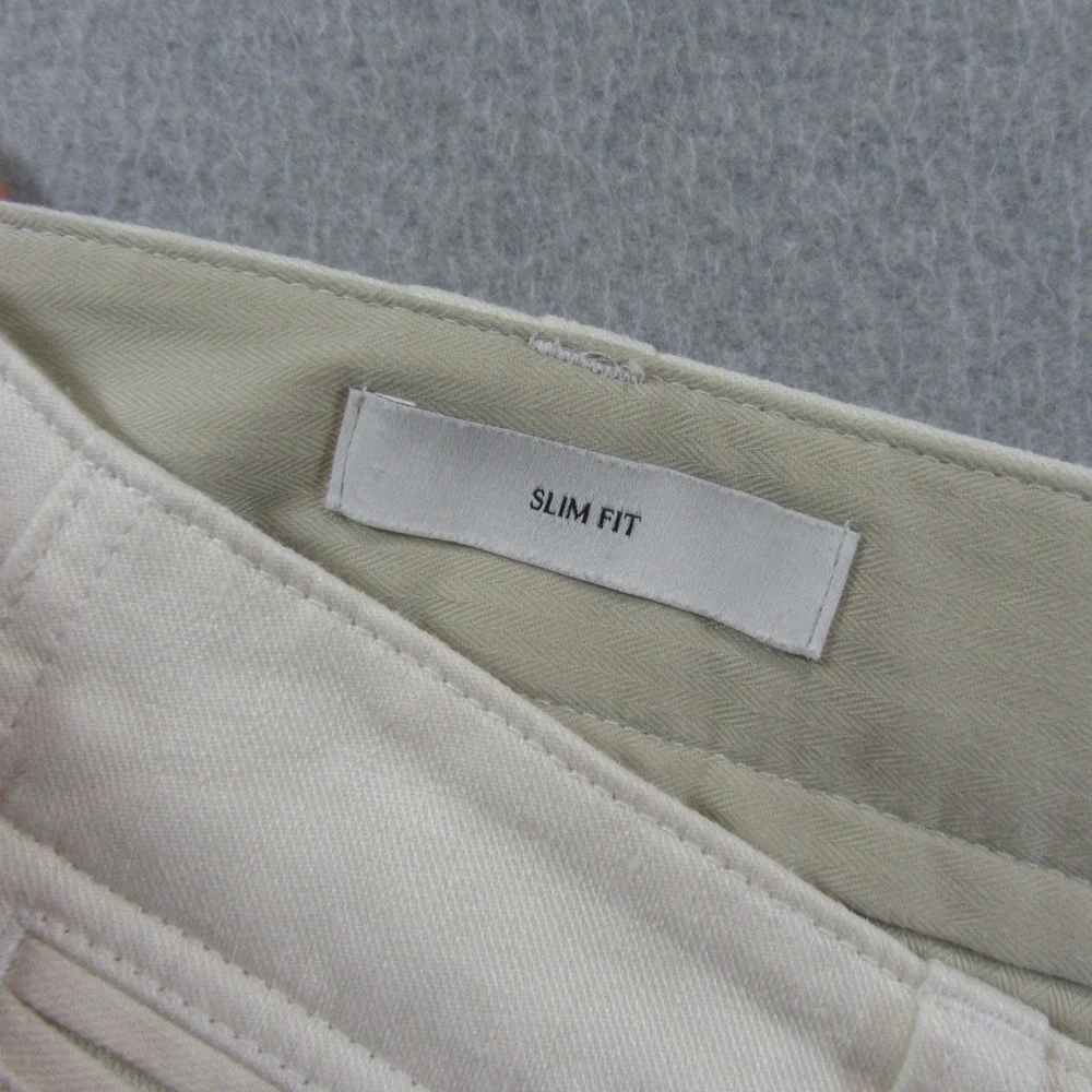 Banana Republic Mens Pants 33x30 Cream Slim Fit Linen Cotton Chino
